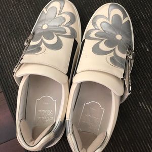 Roger Vivier Sneaky Viv Flower Embroidered- Size 37/US 7